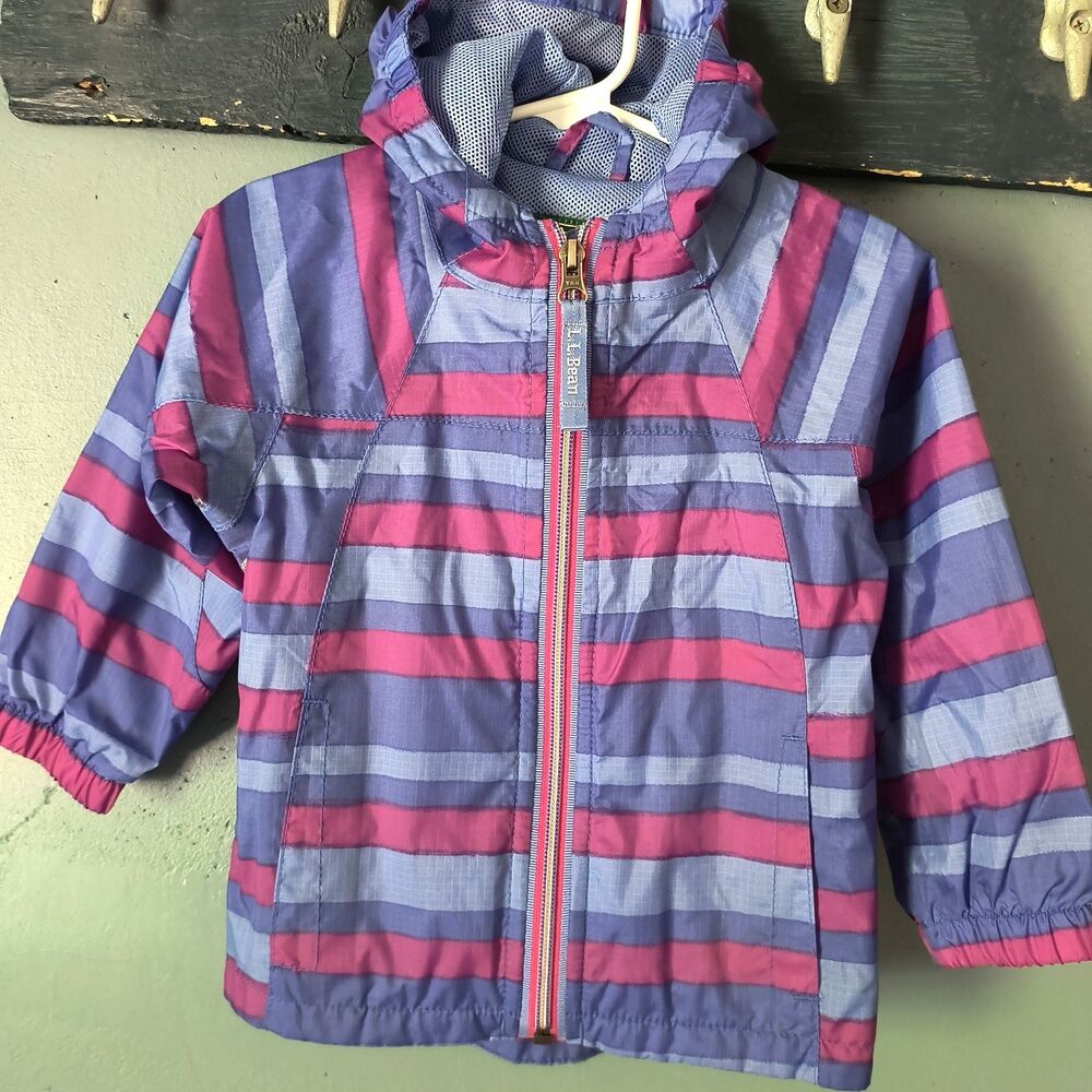 LL Bean Infant Girls Rain Jacket* 12-18 Months Purple Pink Play School Daycare